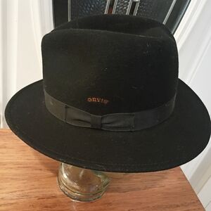 ORVIS SZ M MENS WOOL FELT LITE GROSGRAIN RIBBON FEDORA
